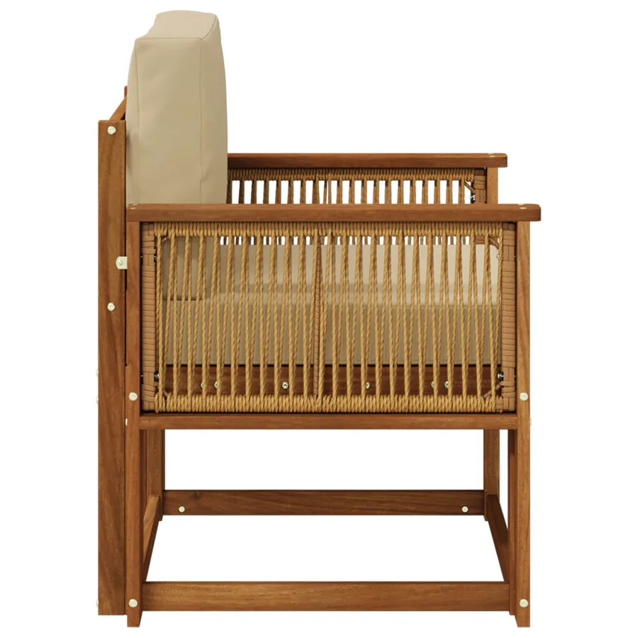 Sofa de milieu extérieur Bois d'Acacia Massif Naturel - 4