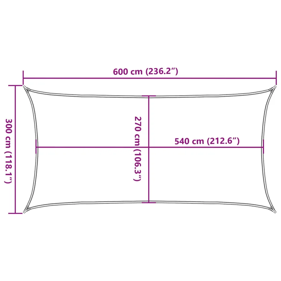 Voile d'ombrage 160 g/m² anthracite 3x6 m PEHD - 10