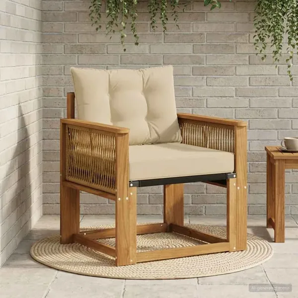 Sofa de milieu extérieur Bois d'Acacia Massif Naturel