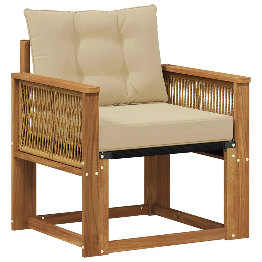 Sofa de milieu extérieur Bois d'Acacia Massif Naturel - 2