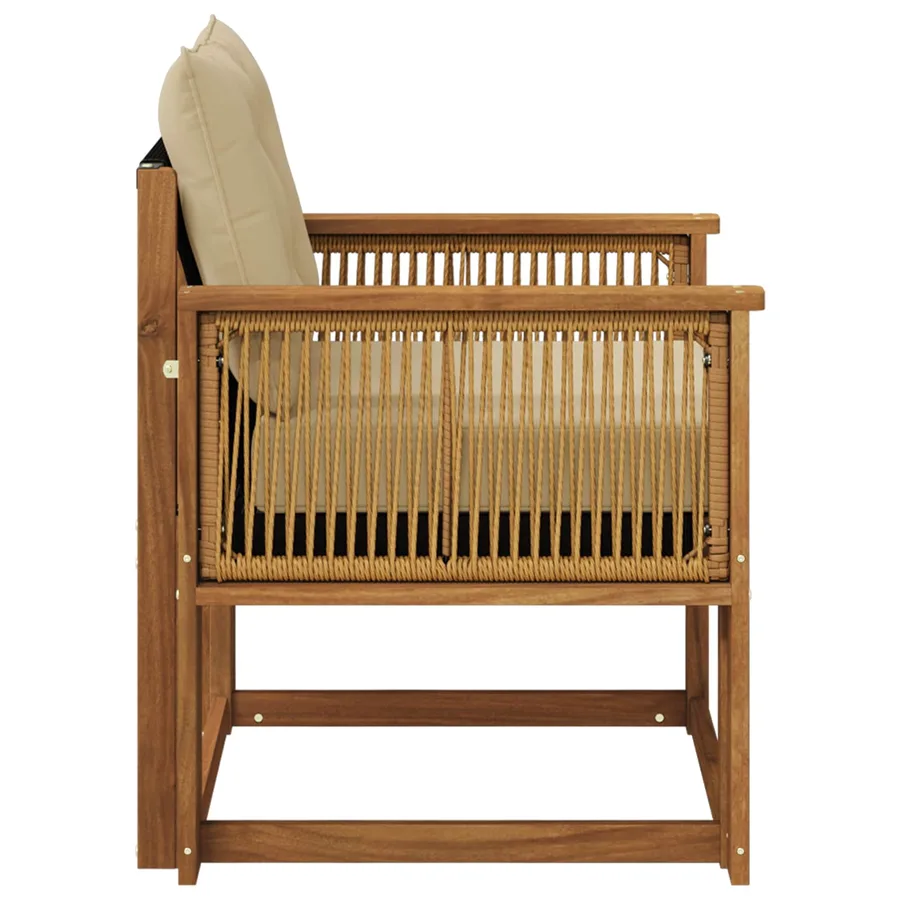 Sofa de milieu extérieur Bois d'Acacia Massif Naturel - 6