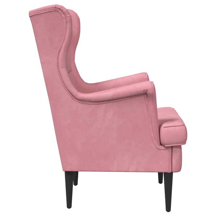 Fauteuil Rose Velours - 5