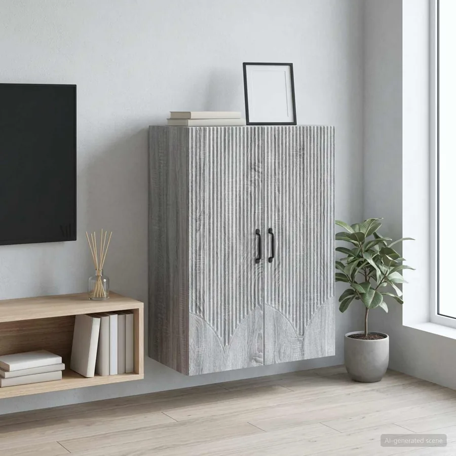 Armoire Murale Sonoma gris 66 x 34,5 x 90 cm Bois d'ingénierie