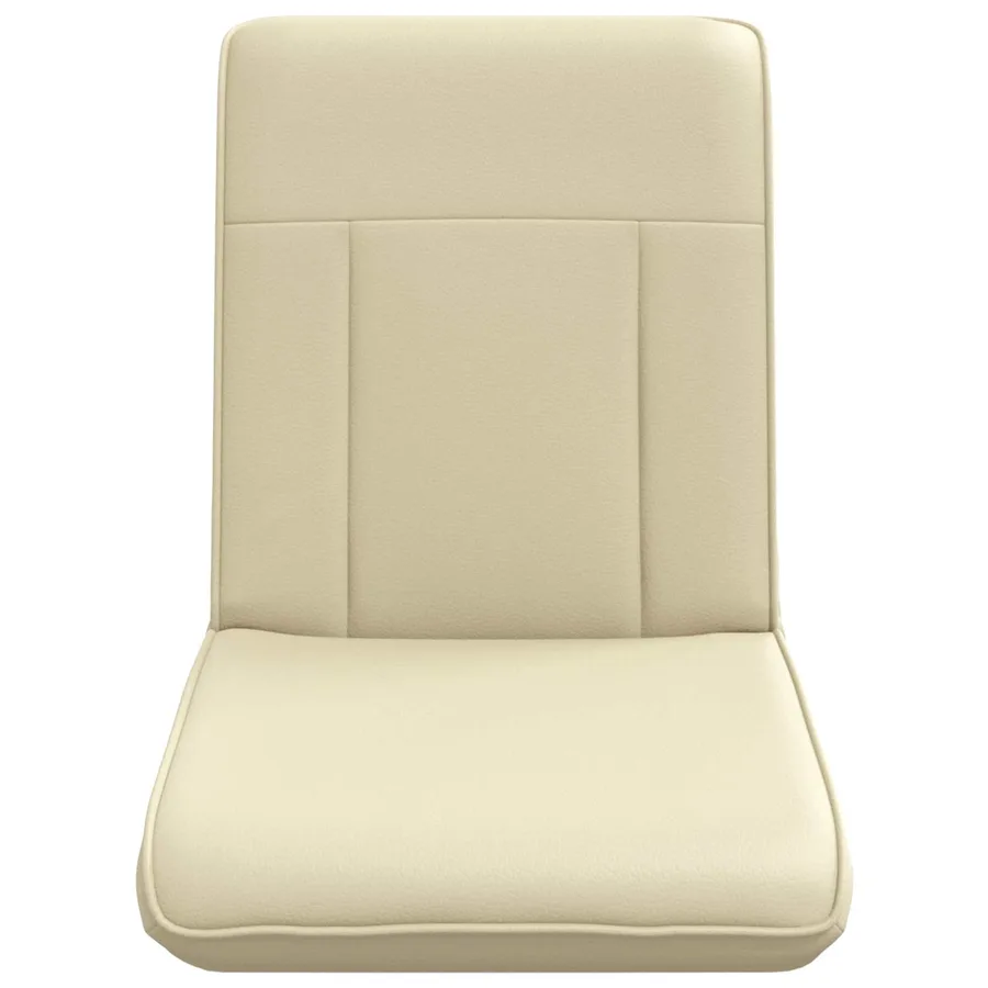 Fauteuil de sol ajustable Crème Simili cuir - 4