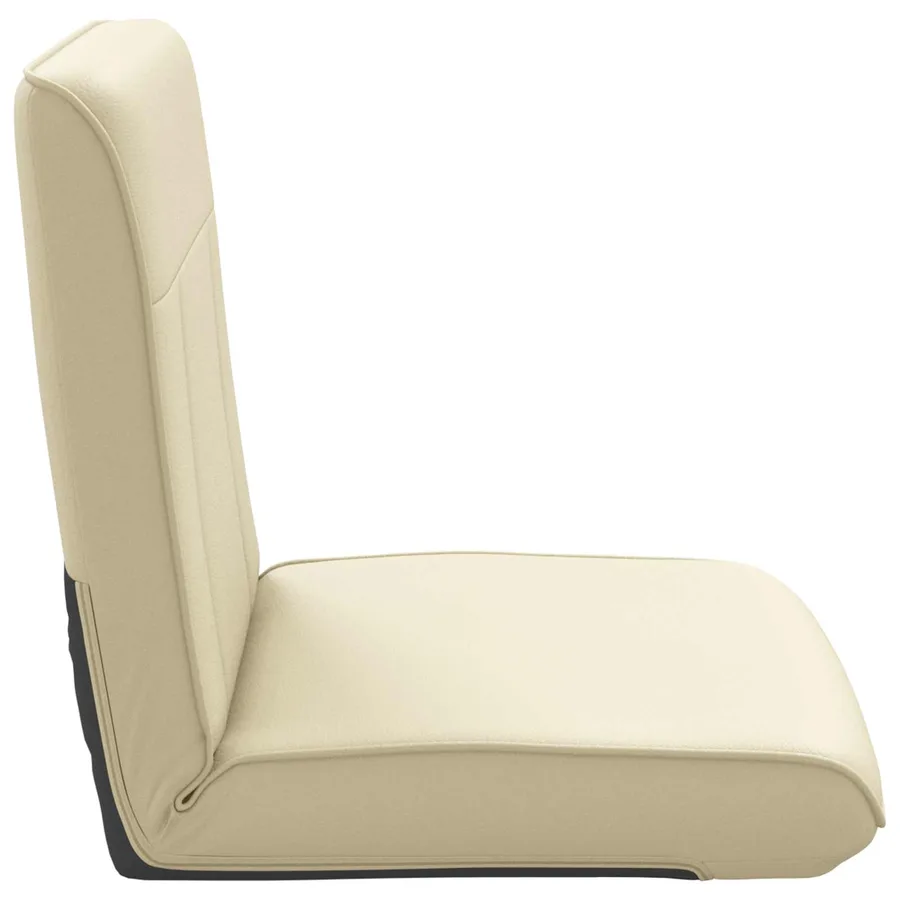 Fauteuil de sol ajustable Crème Simili cuir - 5