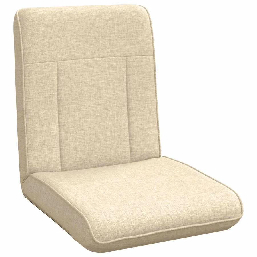 Fauteuil de sol ajustable Crème Tissu - 2