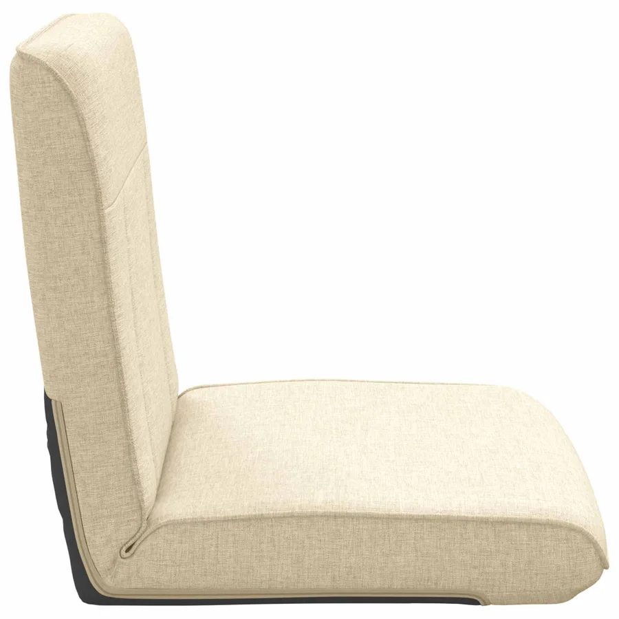Fauteuil de sol ajustable Crème Tissu - 5