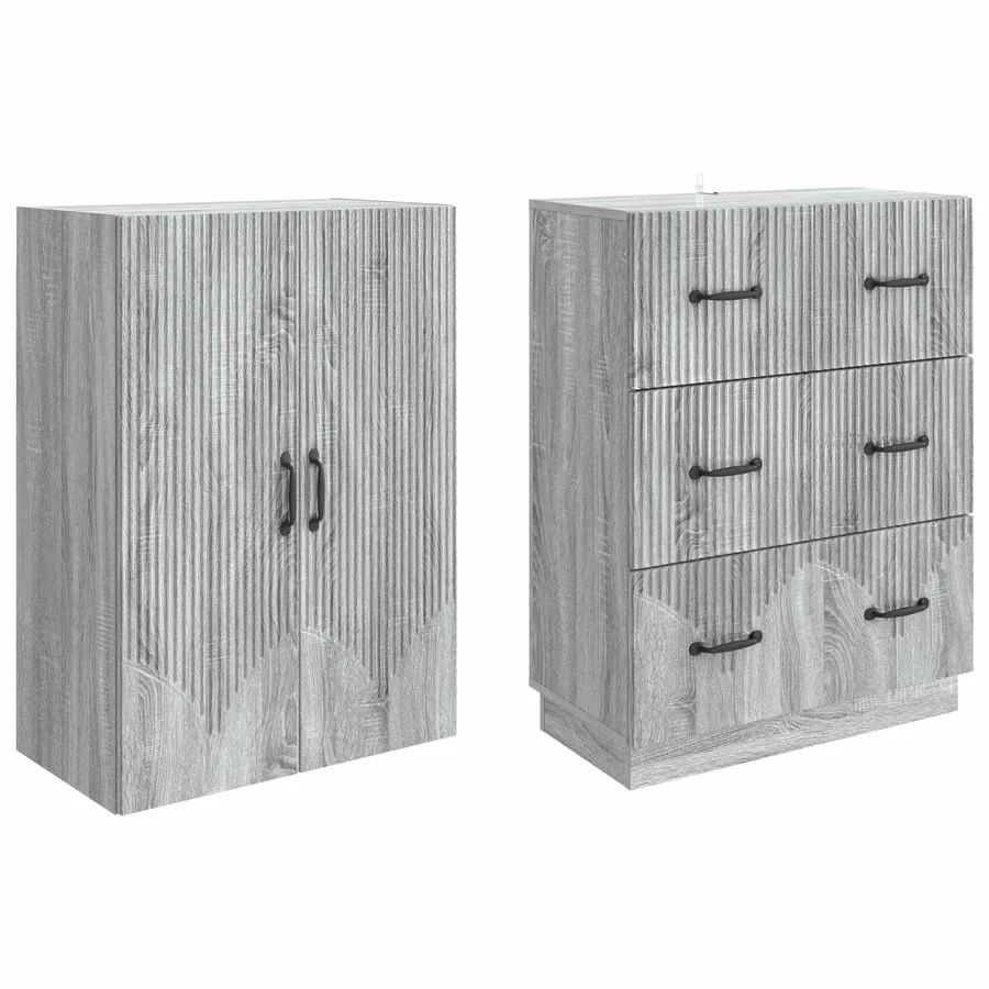 Ensemble de Meubles 2 pcs Sonoma gris 66 x 34,5 x 87 cm - 4