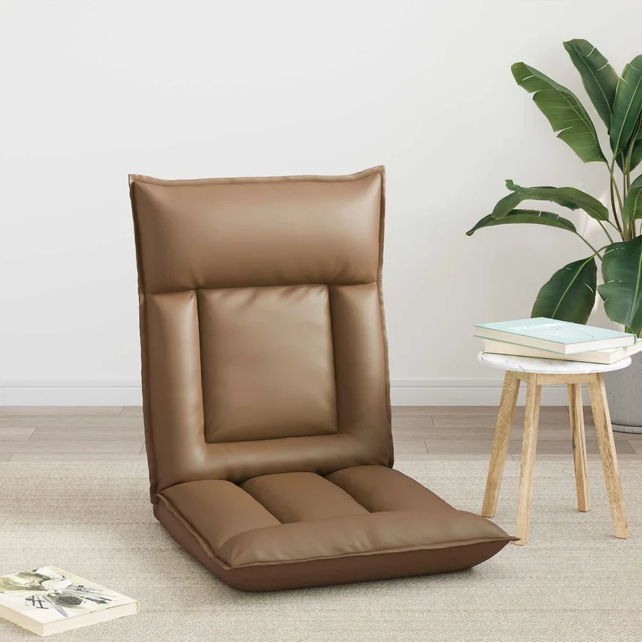 Fauteuil de sol ajustable Cappuccino Simili cuir - 3