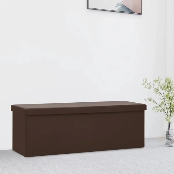 Banc de rangement pliable Marron PVC