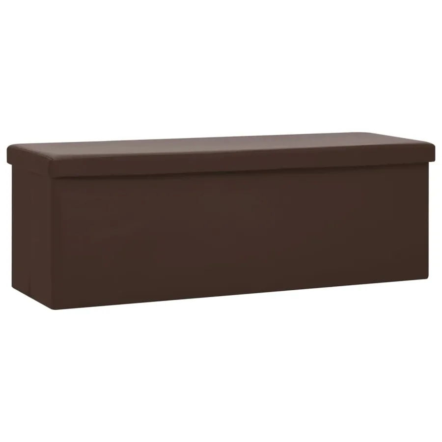 Banc de rangement pliable Marron PVC - 2