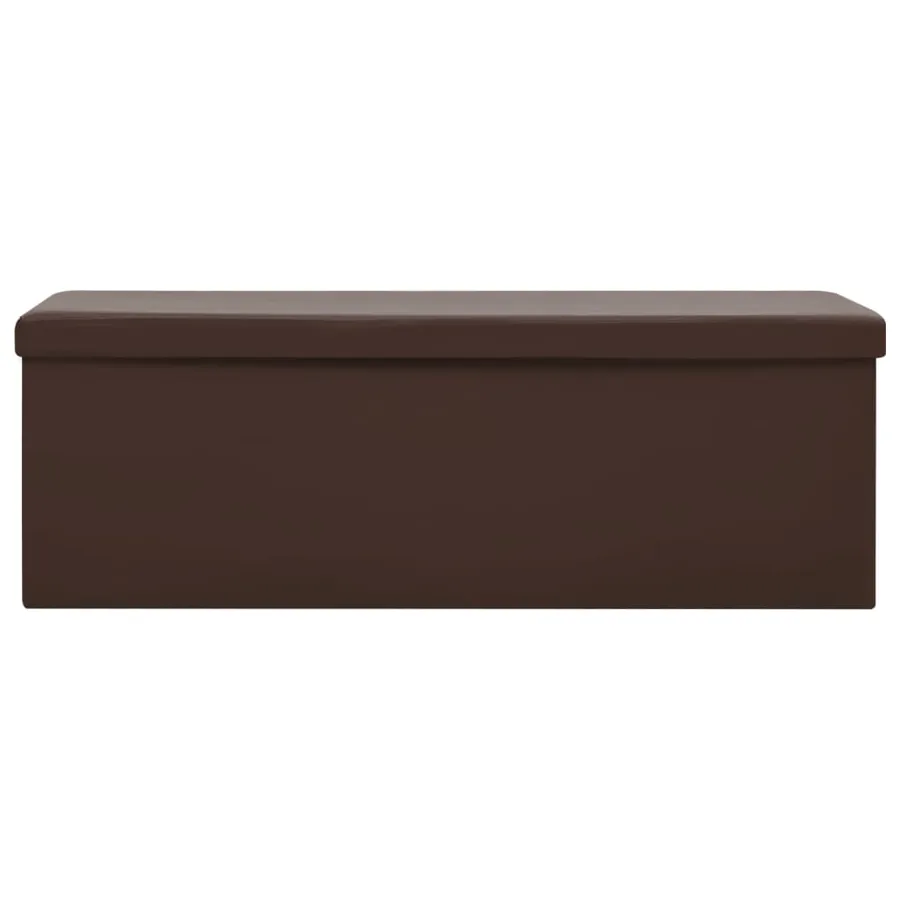 Banc de rangement pliable Marron PVC - 3