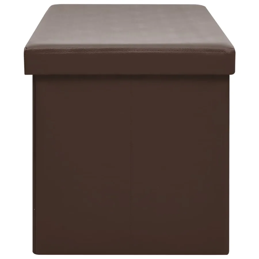 Banc de rangement pliable Marron PVC - 4