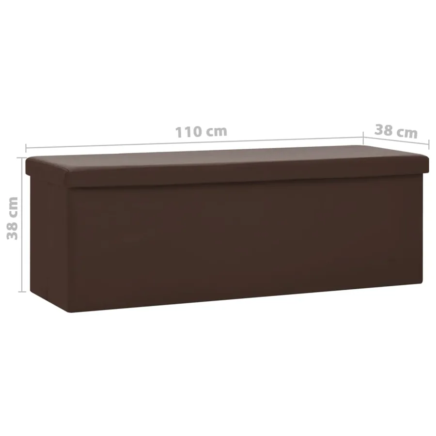Banc de rangement pliable Marron PVC - 8