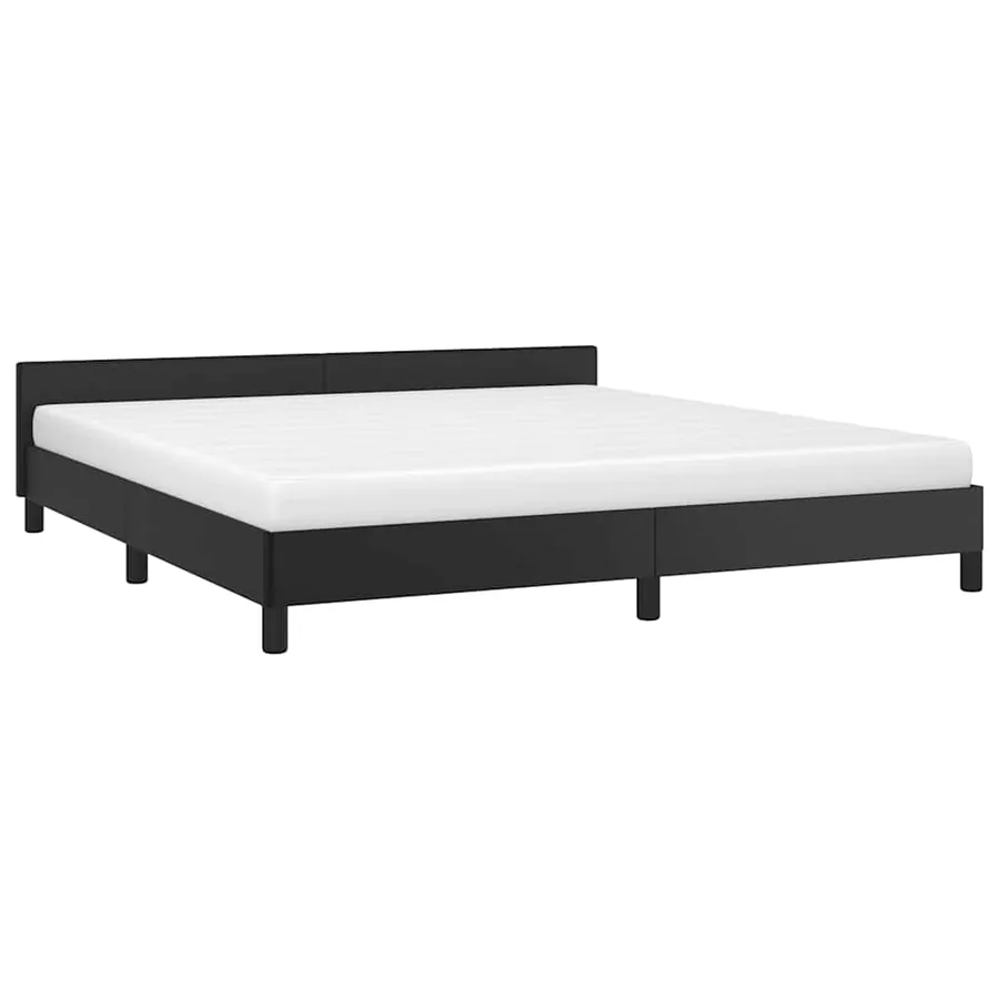 Cadre de lit avec tête de lit sans matelas noir 180x200 cm - 3