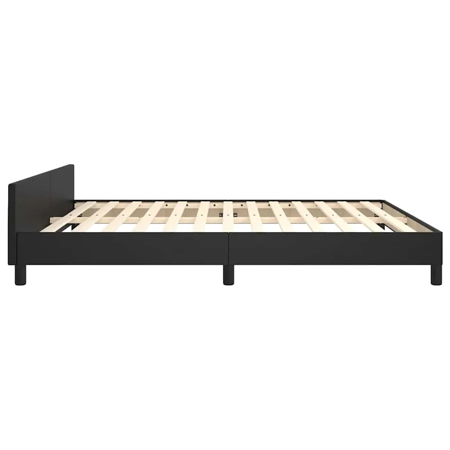 Cadre de lit avec tête de lit sans matelas noir 180x200 cm - 6