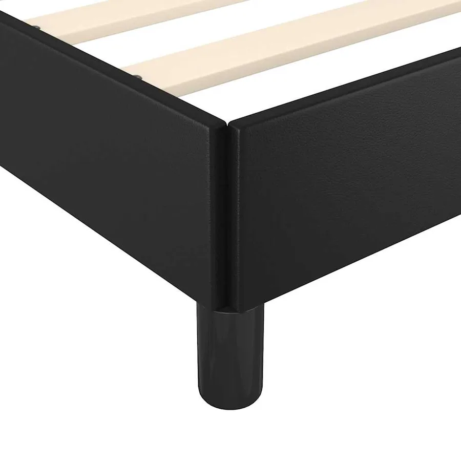 Cadre de lit avec tête de lit sans matelas noir 180x200 cm - 7