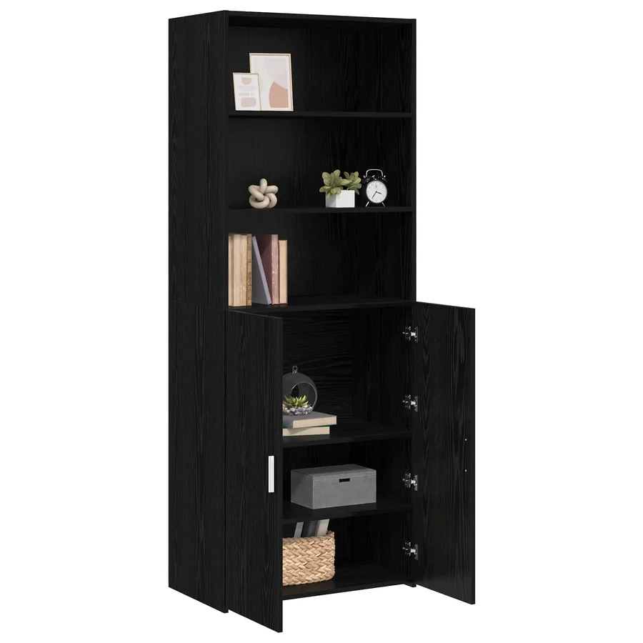Haut Armoire Chêne noir 70 x 42,5 x 185 cm Bois d'ingénierie - 2