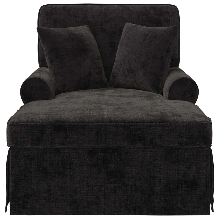 Chaise lounge avec jupe avec coussin Noir 157 x 91 x 91 cm ARES - 4