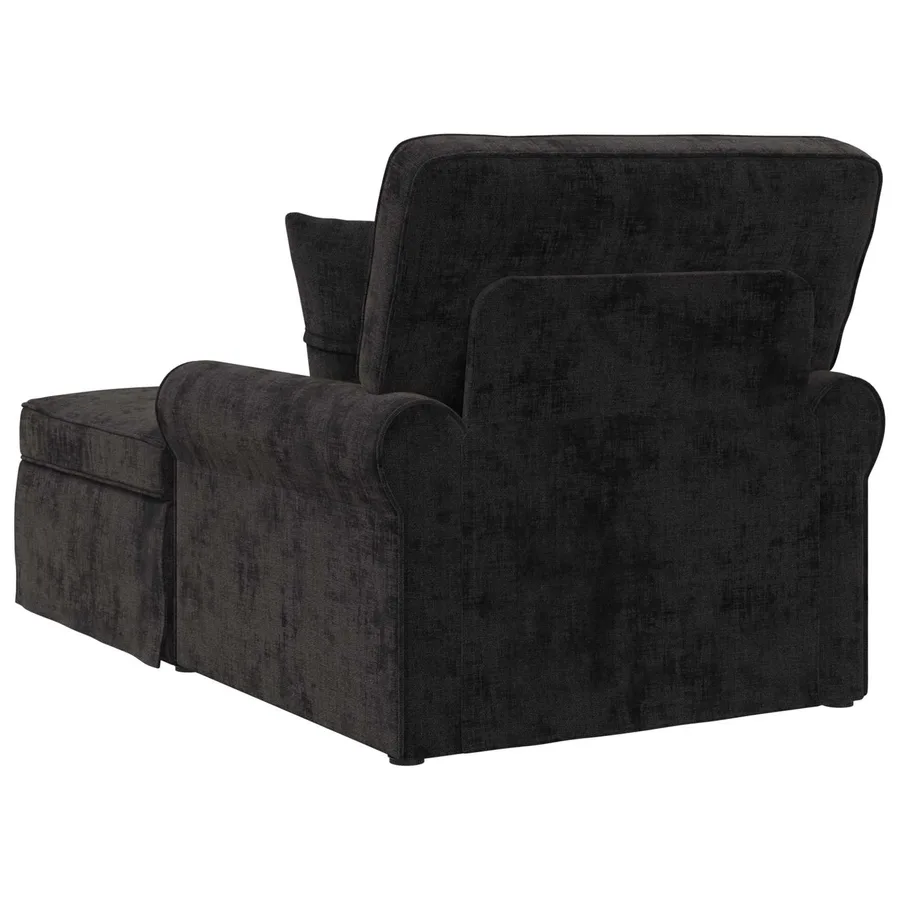 Chaise lounge avec jupe avec coussin Noir 157 x 91 x 91 cm ARES - 6