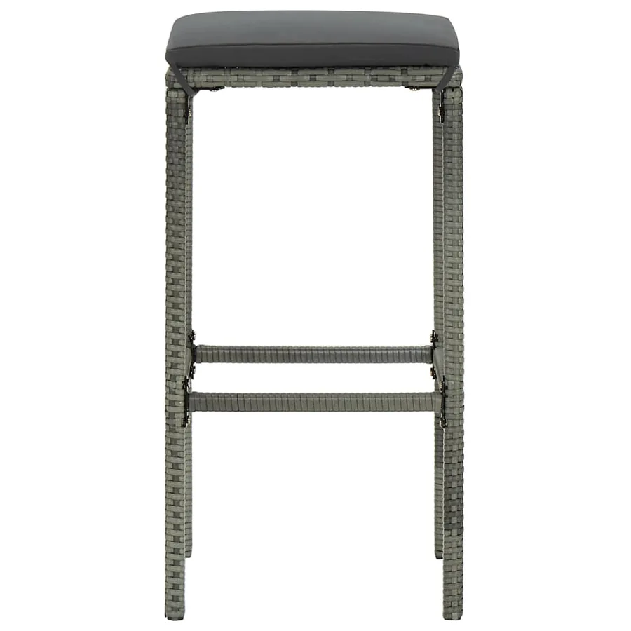 Ensemble de bar de jardin avec coussins 9 pcs Gris - 13