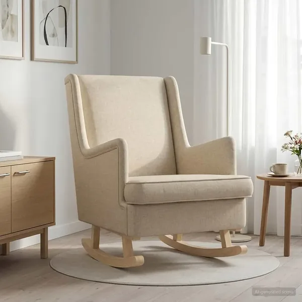 Chaise à bascule Crème 62 x 80 x 85 cm tissu