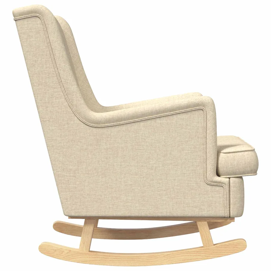 Chaise à bascule Crème 62 x 80 x 85 cm tissu - 5
