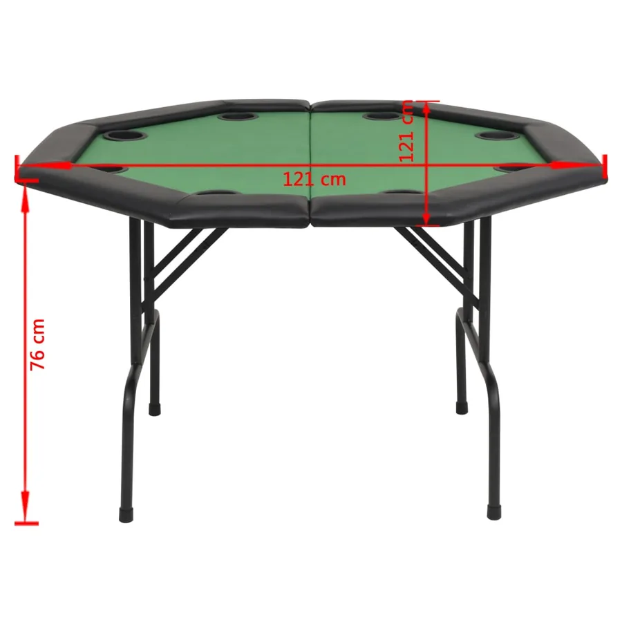 Table de poker pliable pour 8 joueurs 2 plis Octogonale Vert - 6