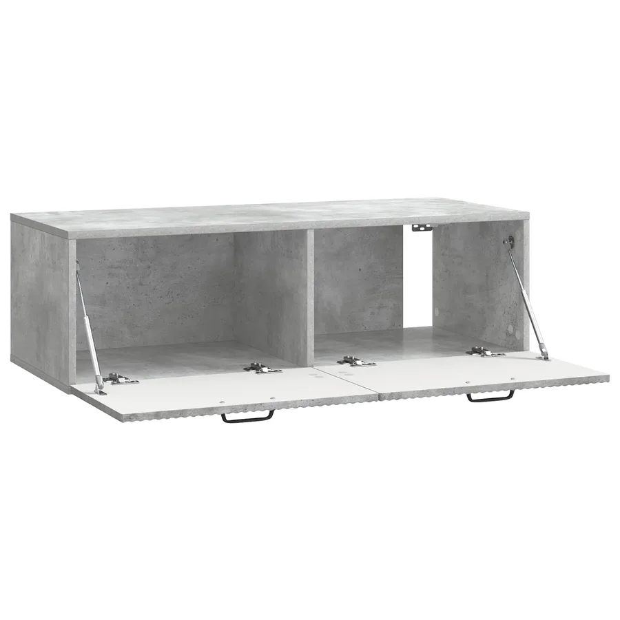 Meuble TV mural Gris béton 98 x 41 x 30 cm Bois d'ingénierie - 5