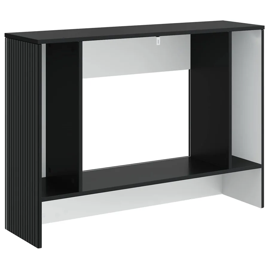 Table console Rayé Noir 101 x 29 x 74 cm Bois d’ingénierie - 7