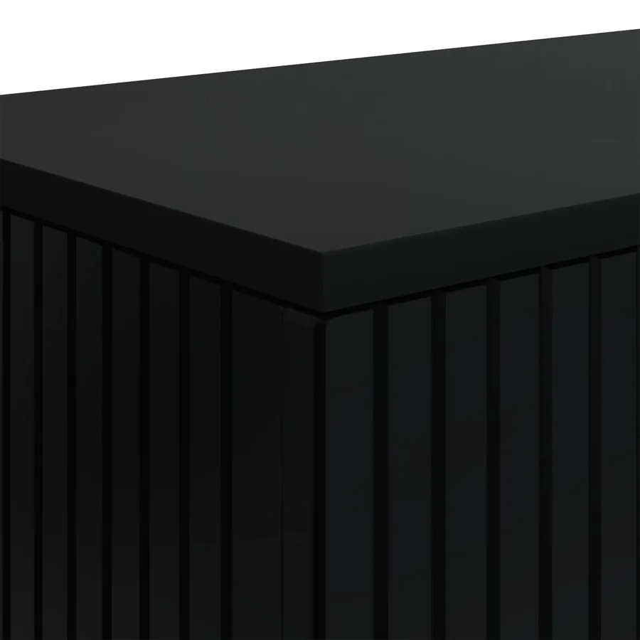 Table console Rayé Noir 101 x 29 x 74 cm Bois d’ingénierie - 8