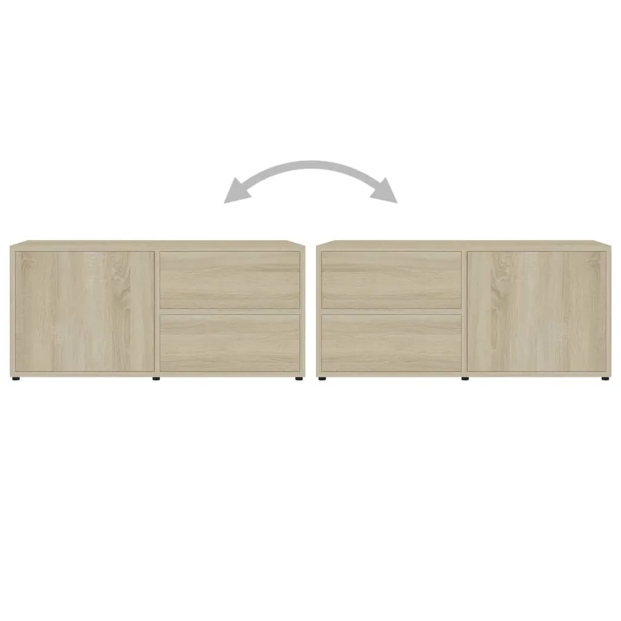 Meuble TV Chêne sonoma 80x34x36 cm Bois d'ingénierie - 9