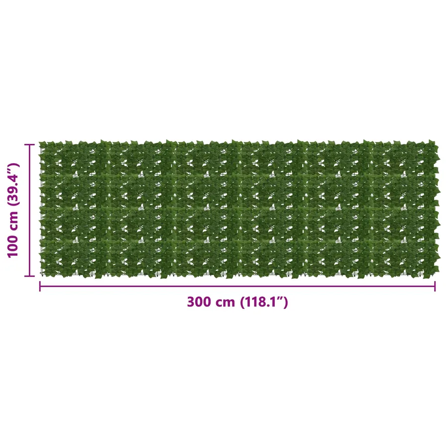 Écran de balcon avec feuilles Vert 300 x 100 cm - 5