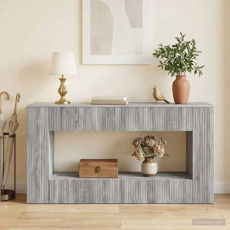 Table console Gris Sonoma 155 x 29 x 74 cm Bois d’ingénierie - 4