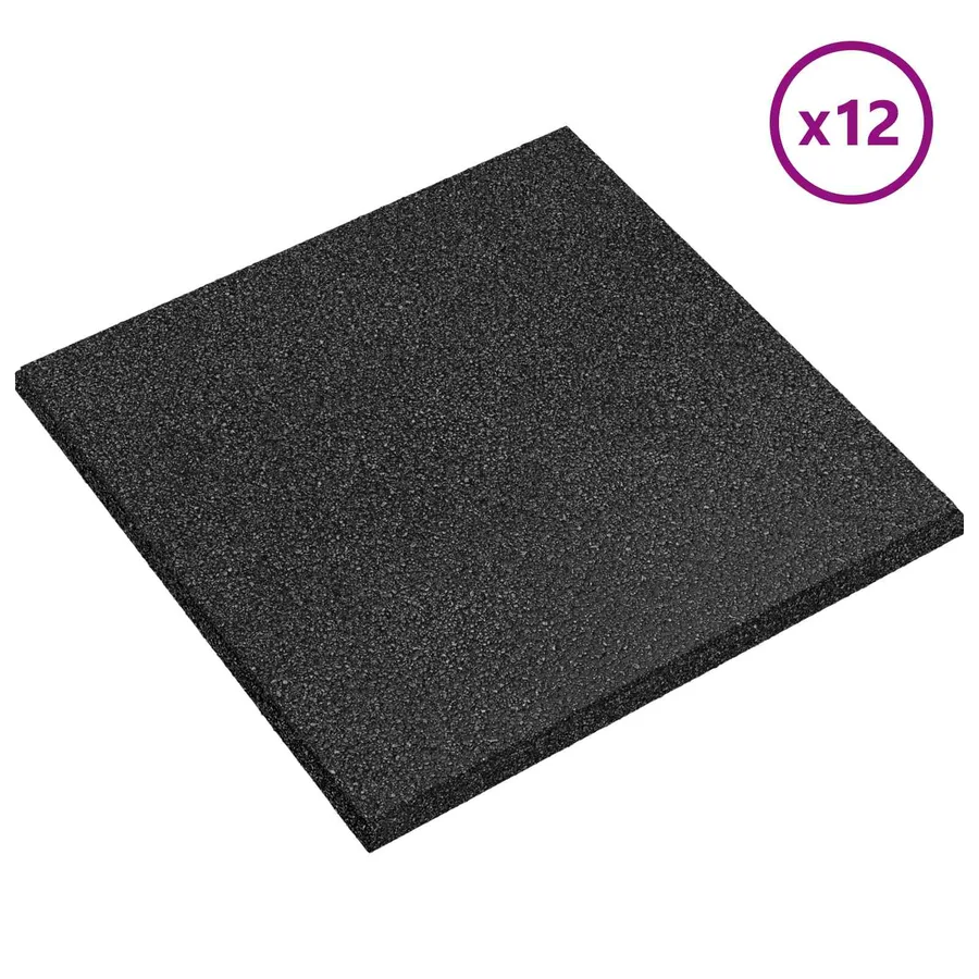Dalles de Protection Anti-Chute 12 pcs Noir 50 x 50 cm - 2