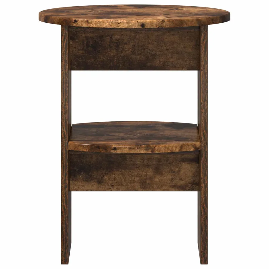 Meuble d'appoint 2 pcs Chêne Fumé Ø40 x 50 cm Bois d’ingénierie - 6