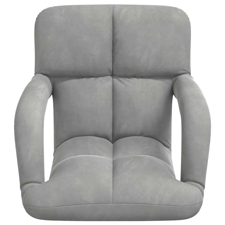 Fauteuil de sol ajustable Gris clair Velours - 4