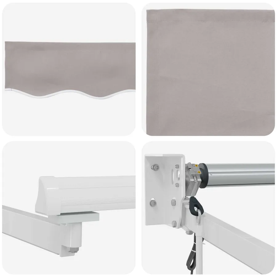 Auvent rétractable électrique Gris clair 5 x 3 m - 9