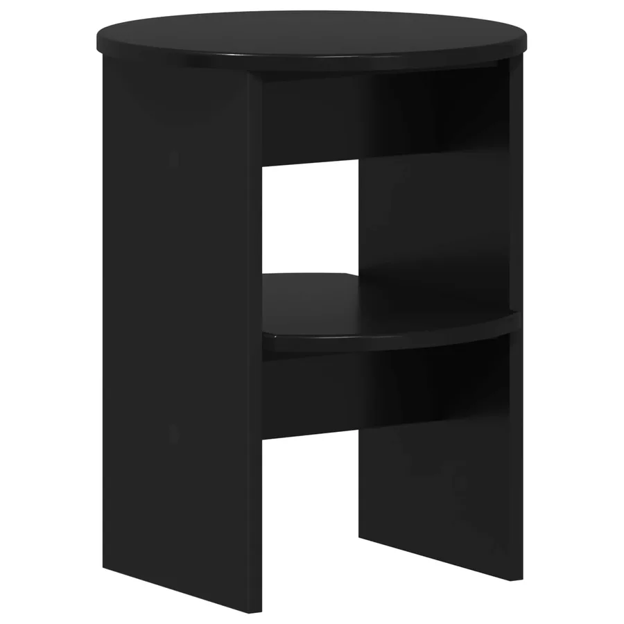 Meuble d'appoint 2 pcs Noir Ø40 x 50 cm Bois d’ingénierie - 5