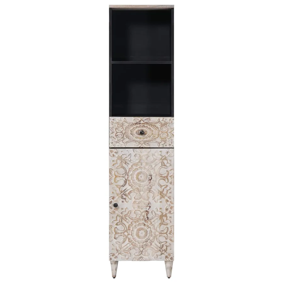 Armoire de salle de bain avec tiroir Blanc 38 x 33,5 x 160 cm - 3