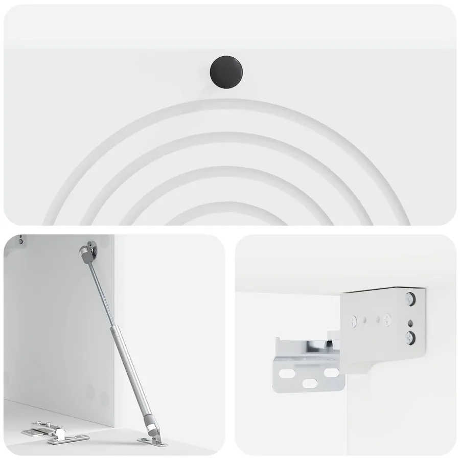 Meuble TV mural Blanc 98 x 31 x 30 cm Bois d'ingénierie - 9