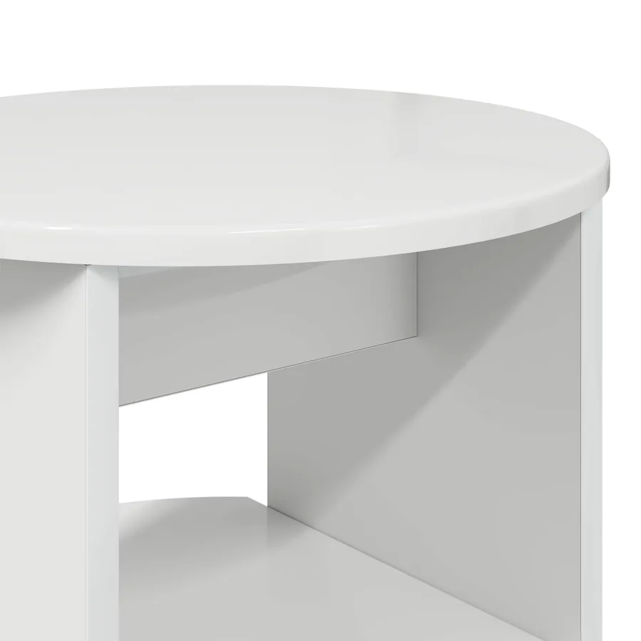 Meuble d'appoint 2 pcs Blanc Brillant Ø40 x 50 cm - 10