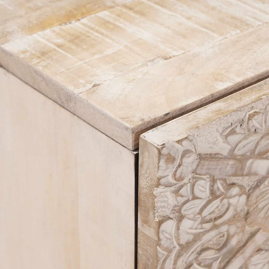 Cabinet de chevet avec tiroir 2 pcs Blanc 40 x 33,5 x 46 cm - 6