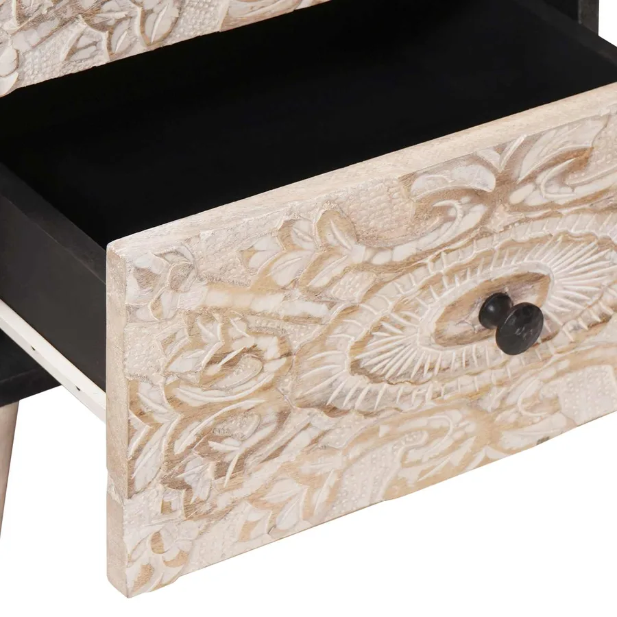 Cabinet de chevet avec tiroir 2 pcs Blanc 40 x 33,5 x 46 cm - 7
