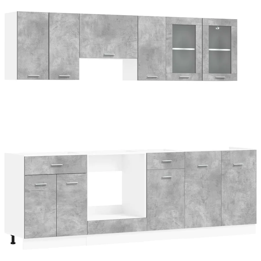 Unité de cuisine Lyon 8 pcs Bois d'ingénierie - 2