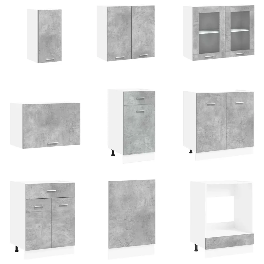 Unité de cuisine Lyon 8 pcs Bois d'ingénierie - 4