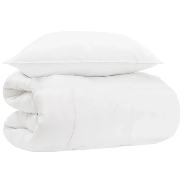 Ensemble de Duvet avec oreiller 2 pcs Blanc Bambou