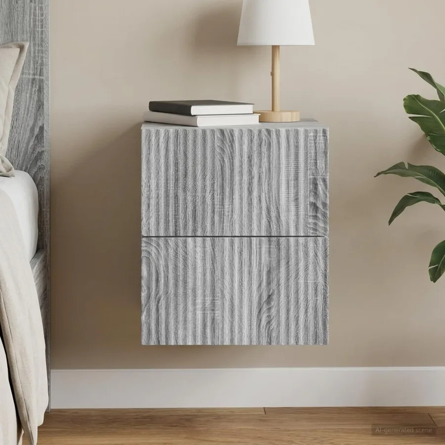 Cabinet de chevet mural Sonoma gris 33 x 34,5 x 40 cm