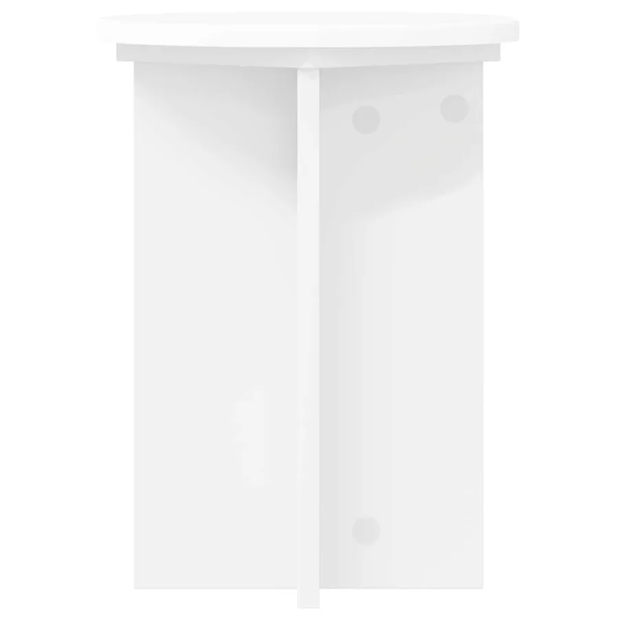 Support de Plante 2 pcs Blanc Ø29,5 x 40 cm Bois d'ingénierie - 7
