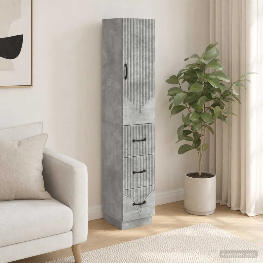 Ensemble de Meubles 2 pcs Gris béton 33 x 34,5 x 87 cm